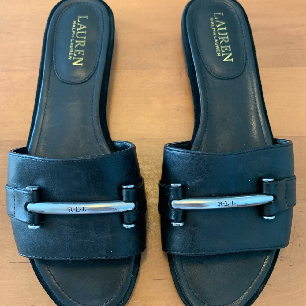 Ralph Lauren black sliders